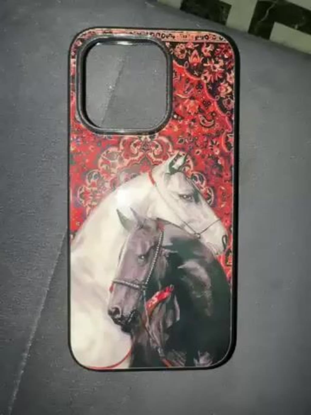 Regal Stallion Tapestry Glass Case