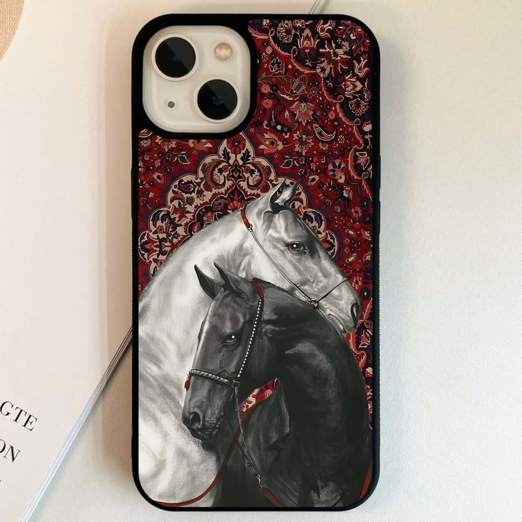 Regal Stallion Tapestry Glass Case